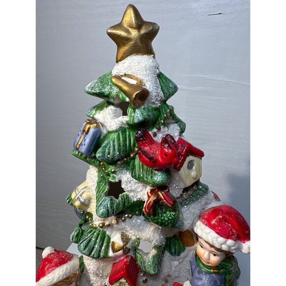 Ceramic Christmas Tree Votive Tealight Candle Holder Favorite Things Children - Picture 4 of 11